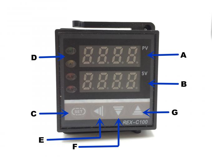 Industrieel Digitaal Temperatuurcontrolemechanisme gemeenschappelijke 48X48 TC rex-100