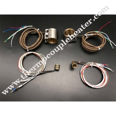 Elektrische weerstand axiale klemband spoelverwarmer met thermokoppel type K voor Hot Runner-systeem