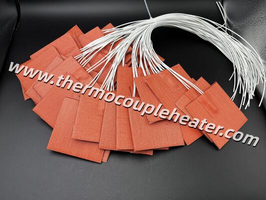 Op maat gemaakte grootte Premium materiaal Silicone rubber verwarmingspad met ingebouwde 105 ° C thermostaat