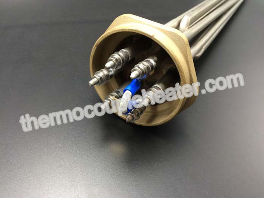 3 elementen de Industriële Tubulaire Verwarmers/Verwarmer van de Flensonderdompeling voor Spoelingstank het Verwarmen