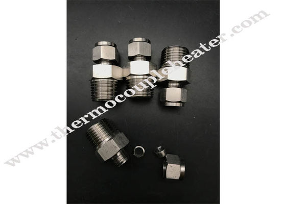 thermokoppel fitting male connector geboord door connector voor thermowell dubbele ferrule buisfitting