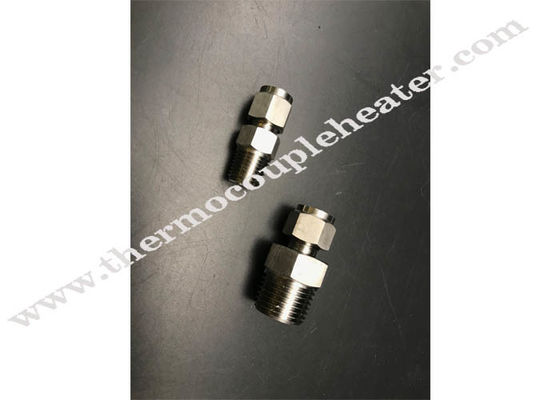 thermokoppel fitting male connector geboord door connector voor thermowell dubbele ferrule buisfitting