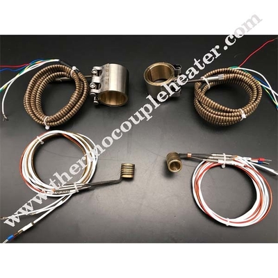 Elektrische weerstand axiale klemband spoelverwarmer met thermokoppel type K voor Hot Runner-systeem
