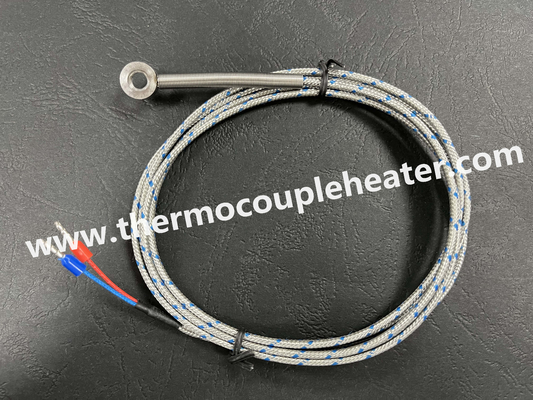 Thermocouple sensor met ring terminal en roestvrij staal afgeschermde kabel