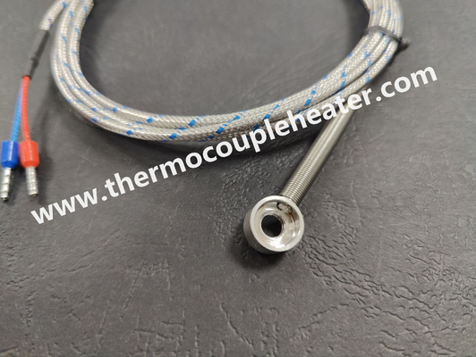Thermocouple sensor met ring terminal en roestvrij staal afgeschermde kabel
