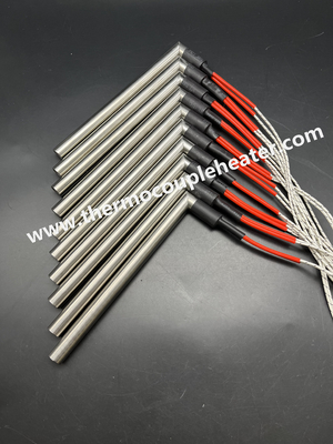 Vochtdichte IP65 cartridgeverwarmers op maat met 90° rechthoek