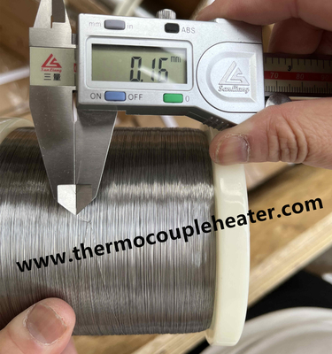 Hoogwerend legeringsdraad 0Cr25Al5 Dunne ronde draad Diameter 0,15 mm 80 Ohm/Meter