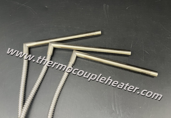 Industriële cartridgeverwarmers L-vormige kabel met stalen slangbescherming