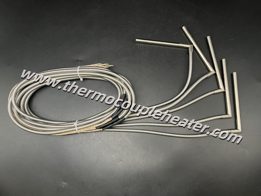 Industriële cartridgeverwarmers L-vormige kabel met stalen slangbescherming