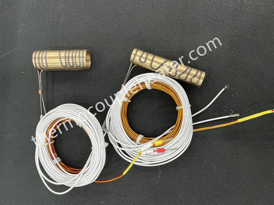 Hot runner injection mold components pressed in brass heater for hot runner systems