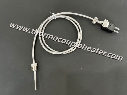 Type J Bayonet Thermocouple With Metal Hose Protection Industrial Grade