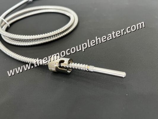Type J Bayonet Thermocouple With Metal Hose Protection Industrial Grade