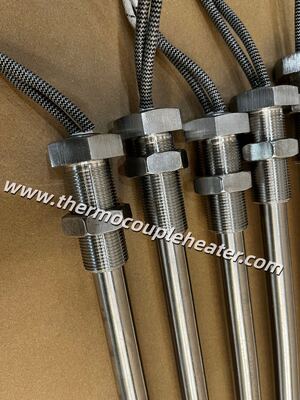 SS316L Screw-in Immersion Cartridge Heater With Hex Nut Fitting For Industrial Oil Heating