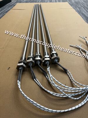 SS316L Screw-in Immersion Cartridge Heater With Hex Nut Fitting For Industrial Oil Heating