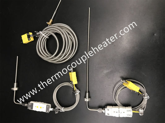 K-type flexibel thermocouple met verstelbare compressie-inrichting en aansluiting